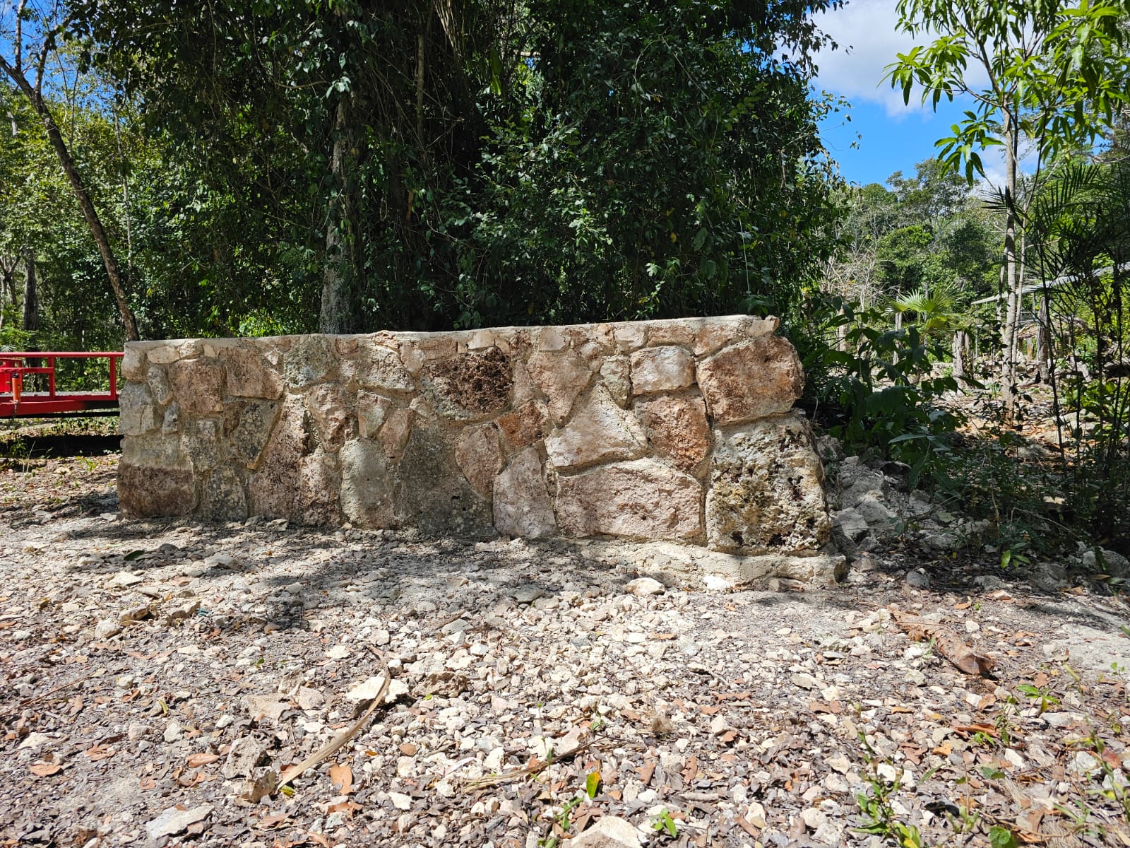 Real stone platform construction