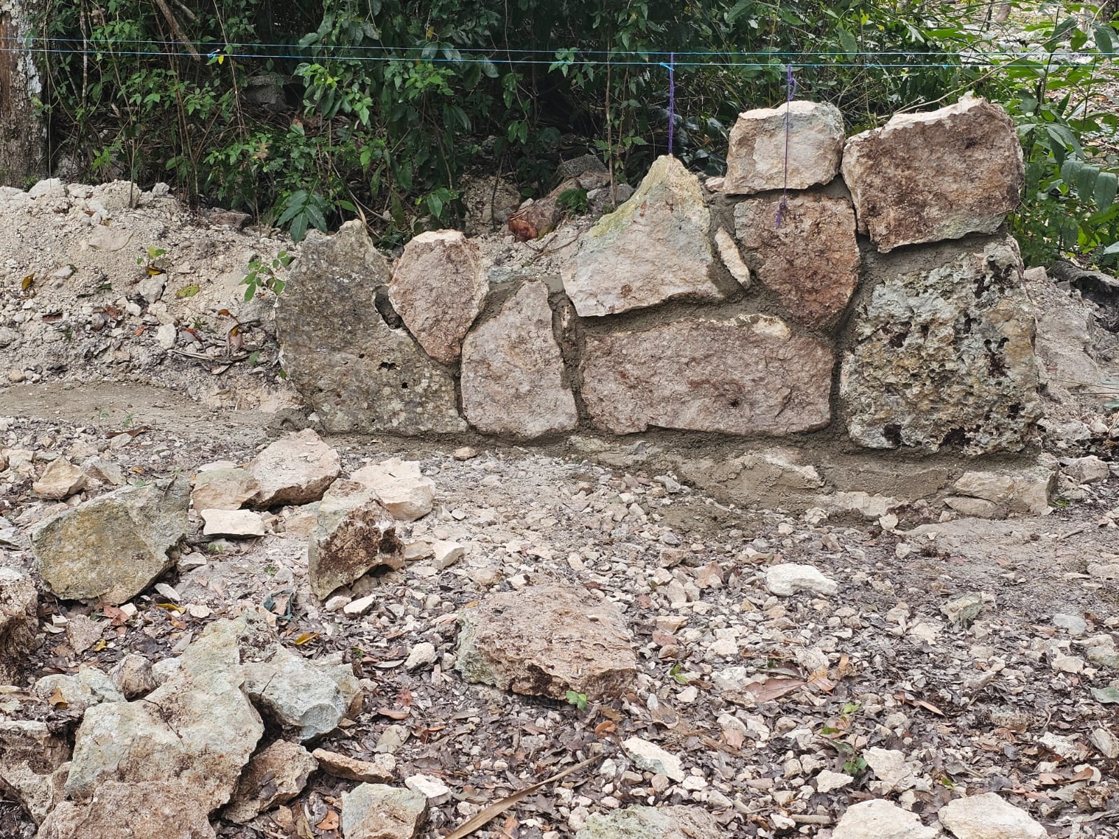 Finished stone foundation example